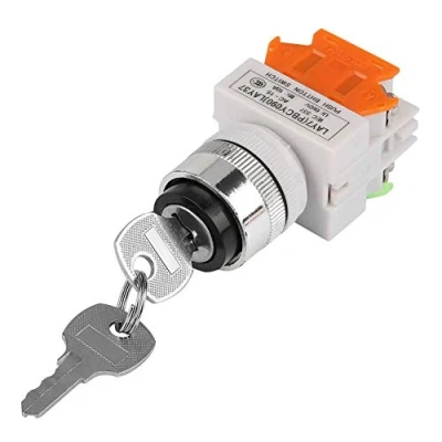 Image de Commutateur à Clé Interrupteur de Verrouillage Sécurité 2 Positions LAY37 11Y/21 220V 5A Sélecteur Rotatif