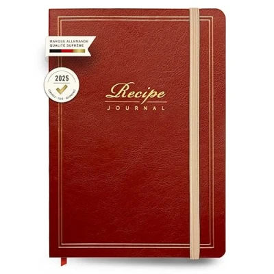Image de NORTHERN NOTES® Livre de recettes à écrire soi même qualité supérieure pour vos propres et comme cadeau Pratique en format A5 Avec onglets extras.
