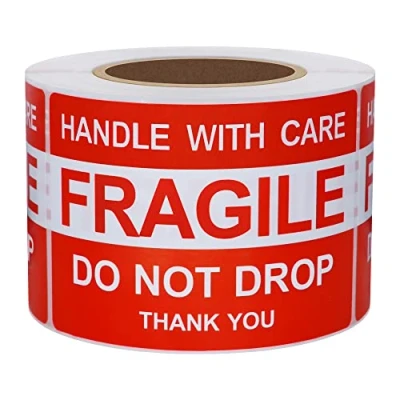 Image de Hybsk Rouleau de 300 étiquettes autocollantes 5,1 x 7,6 cm « Do Not Drop Thank you Fragile »