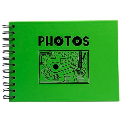 Image de Exacompta Réf. 15184E Album photos spiralé Musicart vert 50 pages noires format 23 x 16 cm couverture de couleur avec marquage noir design