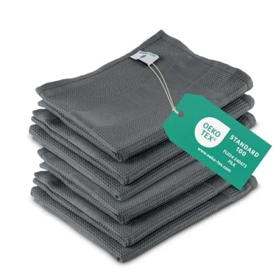 Image de ELEXACLEAN Torchons de Cuisine en Microfibre Torchon Vaisselle (Set 6 Anthracite) Modernes pour Table Bar