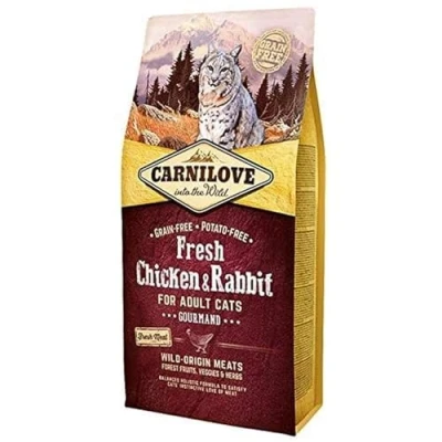 Image de Carnilove Fre Chicken &amp; Rabbit Gourmand Nourriture déshydratée pour Chat 400 g Paquet de 19 x 21,05 Total :