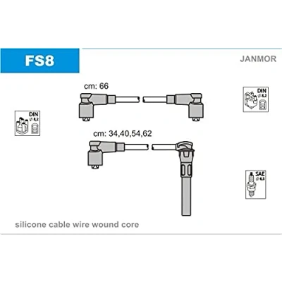 Image de JANMOR FS8 Jeu De Fils d&#039;Allumage FORD: SCORPIO Mk1 Berline, Sierra Mk2 3/5 portes, 1