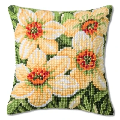 Image de Vervaco Kit coussin au point de croix Narcisses