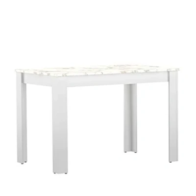 Image de Table Nice, Particle Board, Bianco E Effetto Marmo, 110 x 70 73,4 cm (LxPxA)