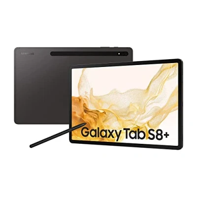 Image de Samsung Galaxy Tab S8+, 12,4 pouces, 128 Go de stockage interne, 8 RAM, Wi Fi, tablette Android avec S Pen, Graphite, inclut une garantie du fabricant 36 mois [exclusivité Amazon]