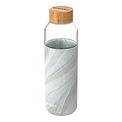 Image de Quokka Flow White Stone 660 ml Bouteille d&#039;eau réutilisable Verre