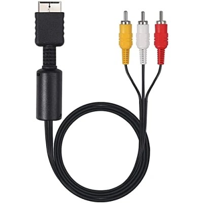 Image de Link e : Cable de Remplacement AV RCA Audio Video Compatible avec les Consoles SONY PLAYSTATION PS1, PS2 et PS3
