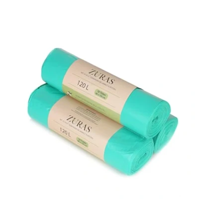 Image de Zuras Lot de 30 sacs poubelle biodégradables à base plantes 120/140 l Certifiés et testés DIN EN 13432 Indéchirables étanches
