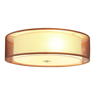 Image de Lindby Plafonnier Tissu Tobia à intensité variable (Moderne) en Marron Textile e. a. pour Salon &amp; Salle manger (à 3 lampes, E27), Luminaire Plafonnier, Lampe Plafond, Eclerage Eclairage