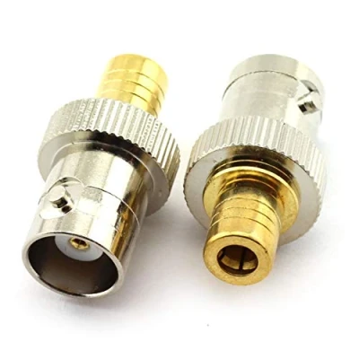 Image de 2 x Adaptateur de type BNC/SMB Prise BNC Femelle au connecteur d&#039;antenne coaxial RF Jack SMB droit
