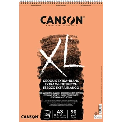 Image de CANSON XL Croquis Extra Blanc Album 120 feuilles A3 90g/m² pur