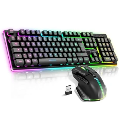 Image de Spirit of Gamer CLS MK600SBK clavier Souris incluse Jouer USB AZERTY Anglais Noir Neuf