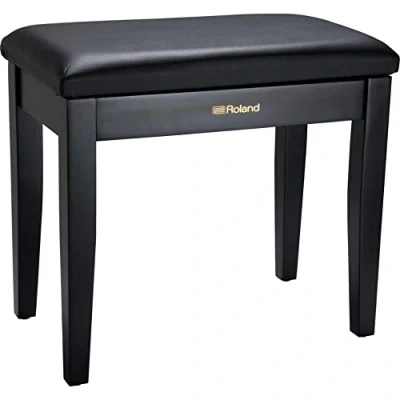 Image de Banc de piano Roland finition Noir satiné avec assise plastique et compartiment pour partitions RPB 100BK