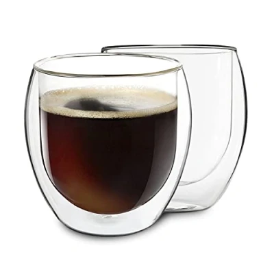 Image de Duos Feelino Verres isothermes à double paroi Effet flottant Pour boissons chaudes et froides, thé café, Verre, SET 17: 2x 310ml Jumbo