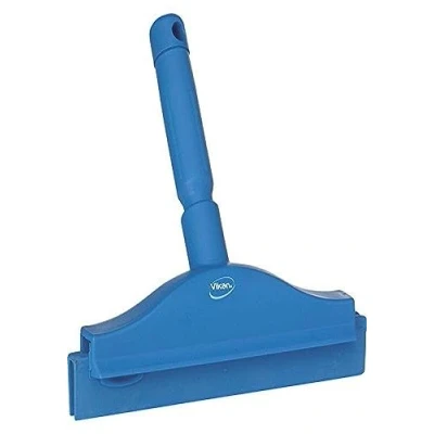 Image de Vikan Brosse en caoutchouc Polypropylène Cadre Banc double lame Raclette, 7711, bleu, 1