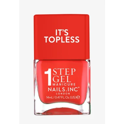 Image de Nails Inc Topless Jennifer (rouge corail) Vernis gel sans UV Manucure en 1 étape jusqu’à 8 jours de tenue Séchage rapide, végan &amp; 21 free Pour enfants adultes base ni top coat