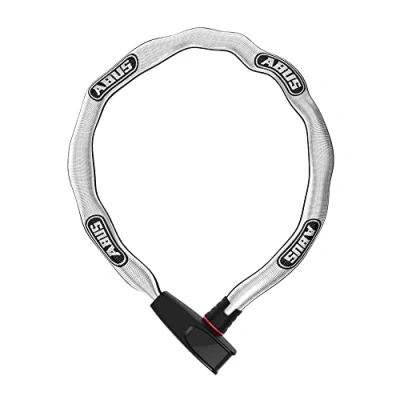 Image de ABUS Antivol à Chaîne Catena 6806K vélo léger en acier trempé avec gaine textile la mode carrée niveau de sécurité 6 85 cm gris réfléchissant