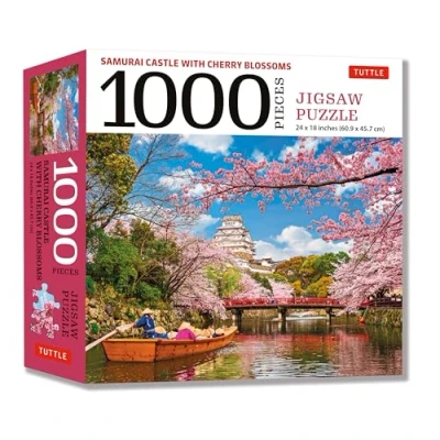 Image de Samurai Castle with Cherry Blossoms 1000 Piece Jigsaw Puzzle: at Himeji (Finished Size 24 in X 18 in)