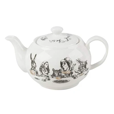 Image de Victoria &amp; Albert Alice In Wonderland Mini Théière Dans Boîte Cadeau, 450Ml, Blanc