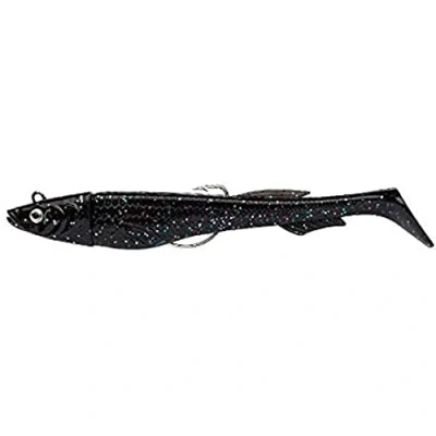 Image de Berkley Powerbait Power Sardine Leurre Souple Polyvalent Texan pour la Pêche en Mer, Founit avec deux Paddle le Lieu, Bar, et autres Carnassiers, Blackminnow FIIIsh