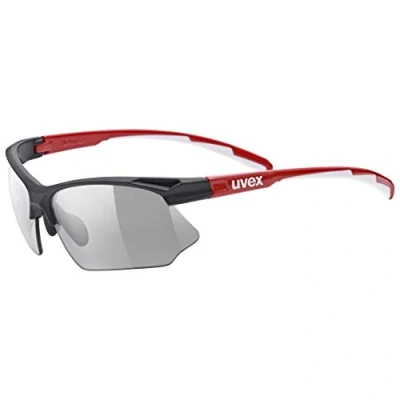 Image de uvex Sportstyle 802 V Lunettes de Sport pour Hommes et Femmes à Teinte Variable Anti Buée Black Red/Smoke One Size