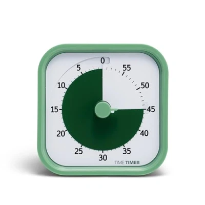 Image de TIME TIMER Mod Minuteur visuelle 60 Minutes Fournitures Scolaires, Outil d&#039;étude, Minuterie pour Bureau d&#039;enfants, réunions avec Fonctionnement Silencieux (Vert Fougère)