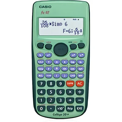 Image de Casio FX92 College 2D+ Poche Calculatrice Scientifique Vert Calculatrices 10 Chiffres, 5 Lignes, Batterie/Pile, Vert)