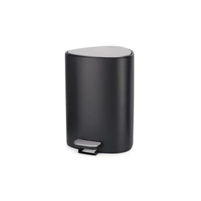 Image de Joseph EasyStore Poubelle de Cuisine, 5L, en Acier avec Pédale 5 litres Rangement pour Sacs, Couvercle, Fermeture Douceur, Seau Intérieur Amovible, Salle Bains, Bureau, Noir Mat