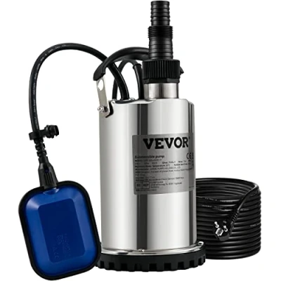 Image de VEVOR Pompe de Relevage Eaux Chargées 550 W d’Évacuation pour Chargées, 158 L/min Immergée Vide Piscine Cave Fosse Septique avec Adaptateur Décharge Pomper Sales Usées