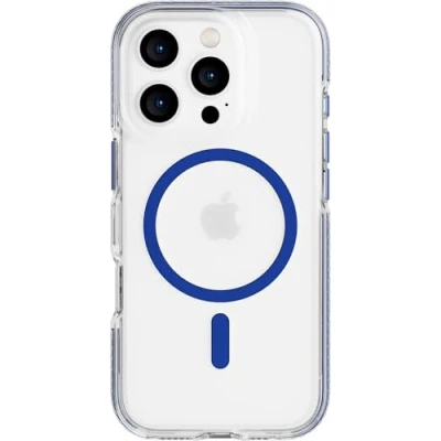 Image de tech21 EvoCrystal Coque de Protection Contre Les Chocs pour iPhone 16 Pro Compatible avec MagSafe Norme Militaire testée 15 Fois Bleu