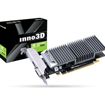 Image de Inno3D N1030 1SDV E5BL carte graphique GeForce GT 1030 2 Go GDDR5 Cartes graphiques (GeForce 1030, Go, GDDR5, 64 bit, 4096 x 2160 pixels, PCI Express 3.0)