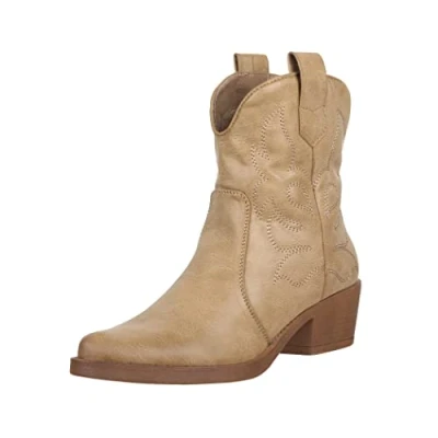 Image de Elara Bottes Femme Bottines de Cowboy Chunkyrayan 301 A31P Khaki PU 38
