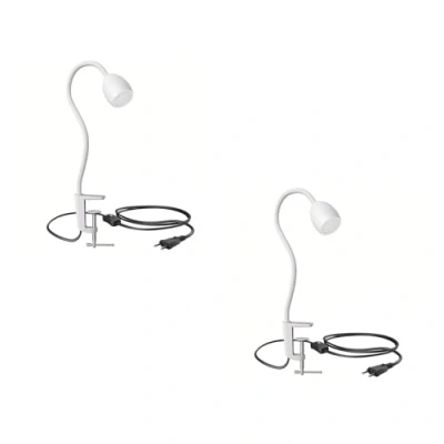 Image de ledscom.de 2 pièces GU10 lampe de serrage KLUK avec col cygne, blanc incl. GU10, chaud, 6,826W 630lm