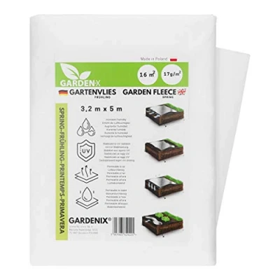 Image de GARDENIX® 16 m² Polaire de Protection Contre Le Froid en Non tissé, protège Les gelées printanières, stabilisation UV (3,2m x 5m)