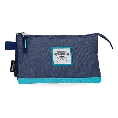 Image de Pepe Jeans Molly Trousse triple compartiment Bleu 22x12x5 cms Polyester