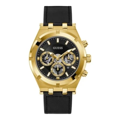 Image de Montre Guess GW0262G2 Acier inoxydable Cuir noir Résistante à l&#039;eau 50m