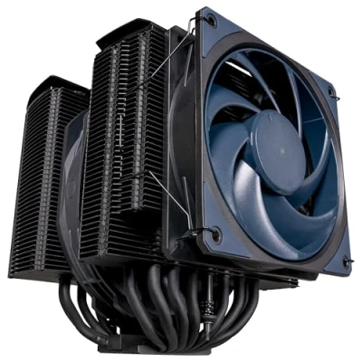 Image de Cooler Master MasterAir MA824 Stealth Refroidisseur CPU, Double Tour, Ventilateurs Push Pull Mobius 135 &amp; 120, 8 Caloducs Composites Supraconducteurs, Dégagement RAM Complet, Socket Intel AMD