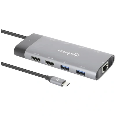 Image de MANHATTAN 130714 STATION D&#039;ACCUEIL USB C ¢ PD DOUBLE MONITEUR 8K MULT