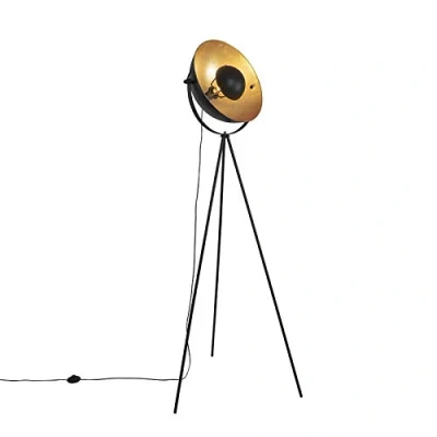 Image de Qazqa magnax Lampe de table trépied/tripode 1 lumière H 170.5 cm Noir Rustique éclairage intérieur Salon I Chambre