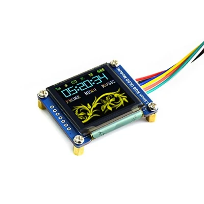 Image de IBest waveshare 1.5inch RGB OLED Display Module for Raspberry Pi/Arduino/STM32, 128x128 Pixels 16 bit High Color 4 wire/3 wire SPI Interface SSD1351 Driver