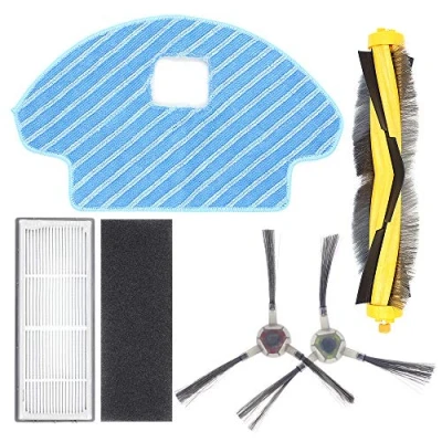 Image de Subtop Kit de pièces Rechange pour ECOVACS DEEBOT OZMO 930 /ECOVACS DG36 Aspirateur Robot, 1 Brosse Principale, 2 brosses latérales, Les filtres, Chiffon Nettoyage