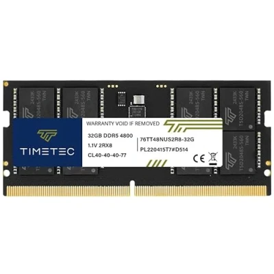 Image de Timetec RAM DDR5 4800 MHz PC5 38400 sans Tampon Non ECC CL40 pour Ordinateur de Bureau (4800MHz 32GB SODIMM)