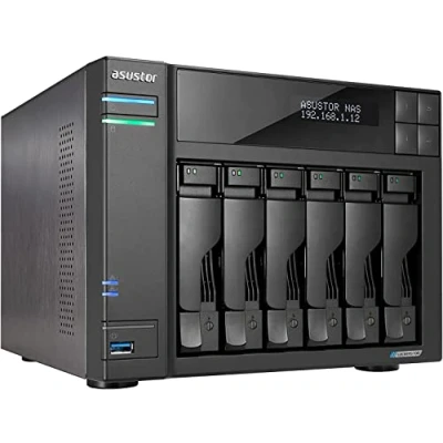 Image de Asustor Lockerstor 6 Gen2 AS6706T NAS Baies, processeur Quad Core 2,0 GHz, 4 emplacements M.2 NVMe (PCIe 3.0), Double 2,5 GbE, Extensible à 10 8 Go de RAM DDR4