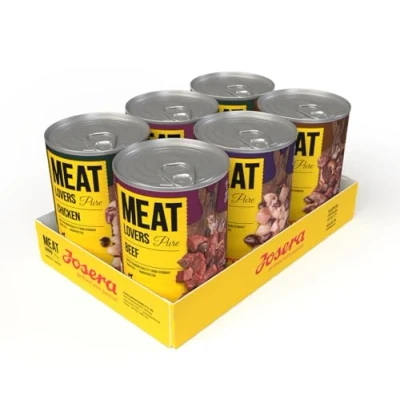 Image de Josera Meat Lovers Pure Multipack Nourriture Humide pour Chien Haute teneur en Viande sans céréales Aliment Complet 6 x 400 g
