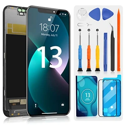 Image de TFT Écran LCD pour iPhone 13 avec Outils de réparation et Protection d&#039;écran, écran Tactile Cadre Compatible modèle A2482/ A2631/ A2634/ A2635/ A2633