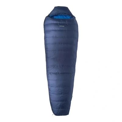 Image de LOWLAND OUTDOOR 5 Sac de Couchage Kibo en Duvet Adulte Mixte, Bleu Marine/Bleu, 225 x 80 cm (Länge INKL. Haube)