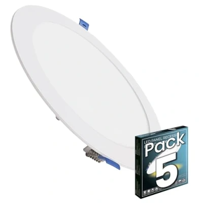 Image de LED ATOMANT Panneau Encastrable Downlight Rond Plat 20W 220mm 1800lm, Couleur Blanc Froid (6500K), Coupe 200mm, Driver inclus