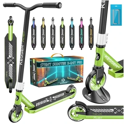 Image de KESSER® trougetinette de Freestyle X Limit Pro 360Ḟ Direction Funscooter avec béquille ABEC 9 roulements à Billes, Roues en PU 110 mm, Vert Citron