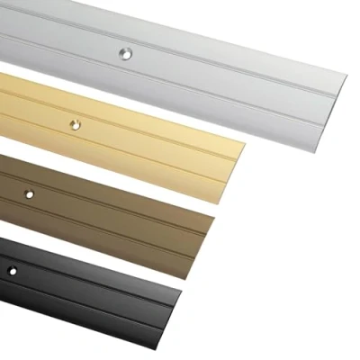 Image de Gedotec Seuil de porte Barre Longueur 90 cm, Largeur 37 mm 1 Pièce Profil Transition sol Aluminium Argenté Plinthe à visser Profilé compensation perforé